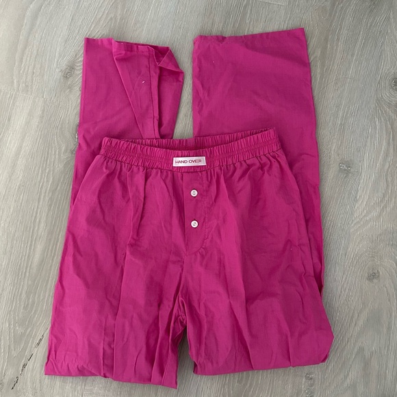 Hand over hot pink cotton pants size small - Picture 1 of 2
